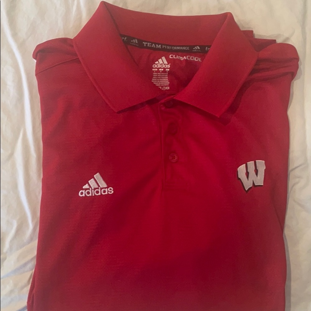 Adidas Wisconsin Badgers polo